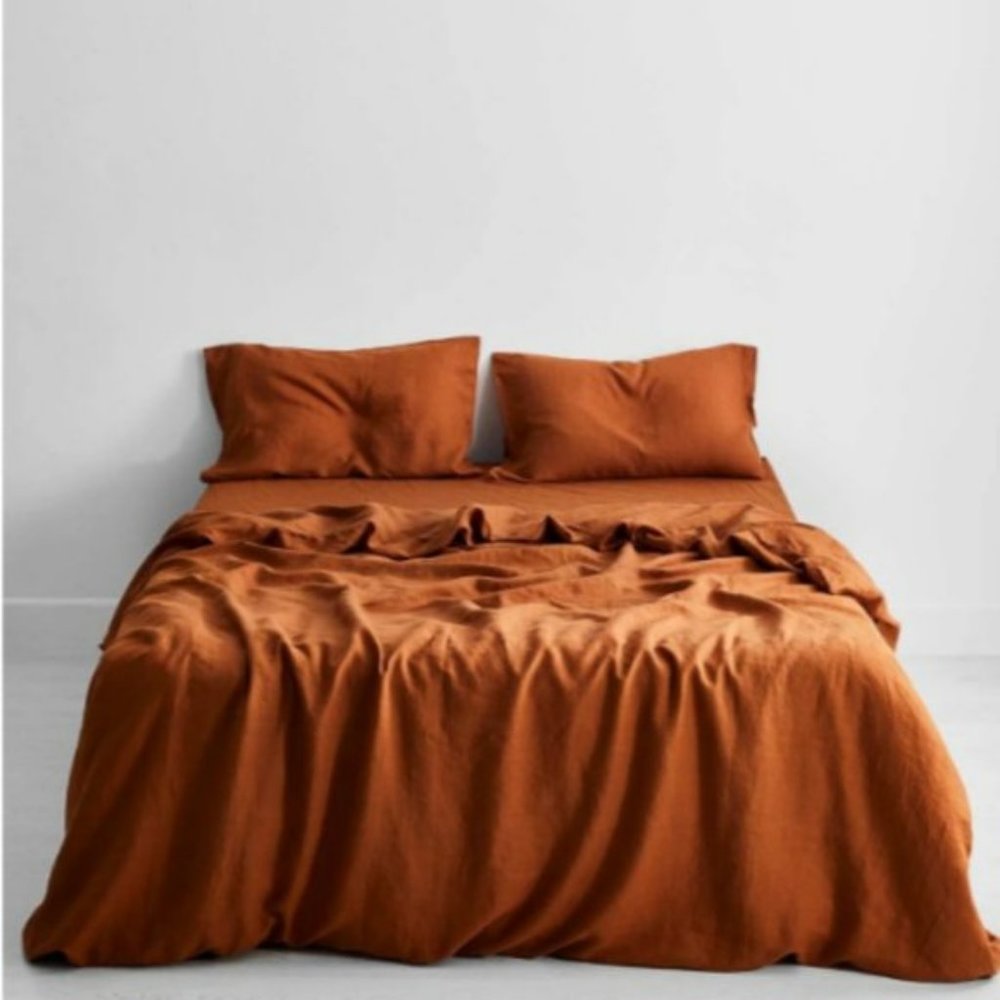 Bed Threads | Queen Rust Bed Skirt